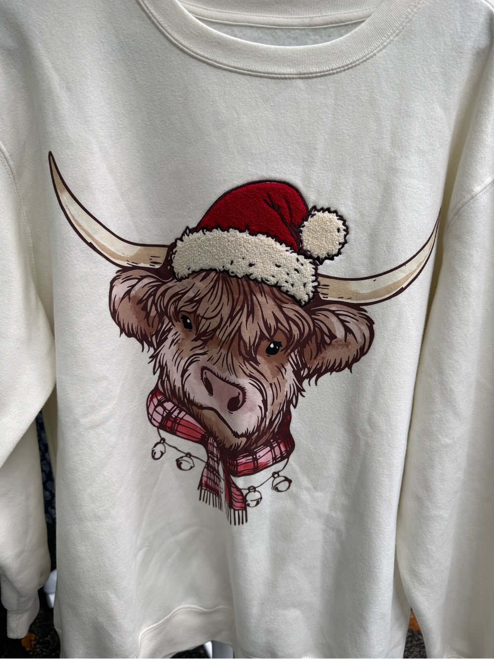 Freeze Cream Highland Cow Santa Graphic Sweatshirt